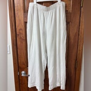Abercrombie & Fitch white linen Wide Leg Pants